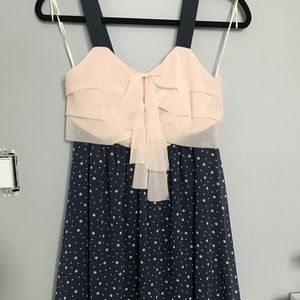 Lauren Conrad Navy/Cream polkadot dress NWT